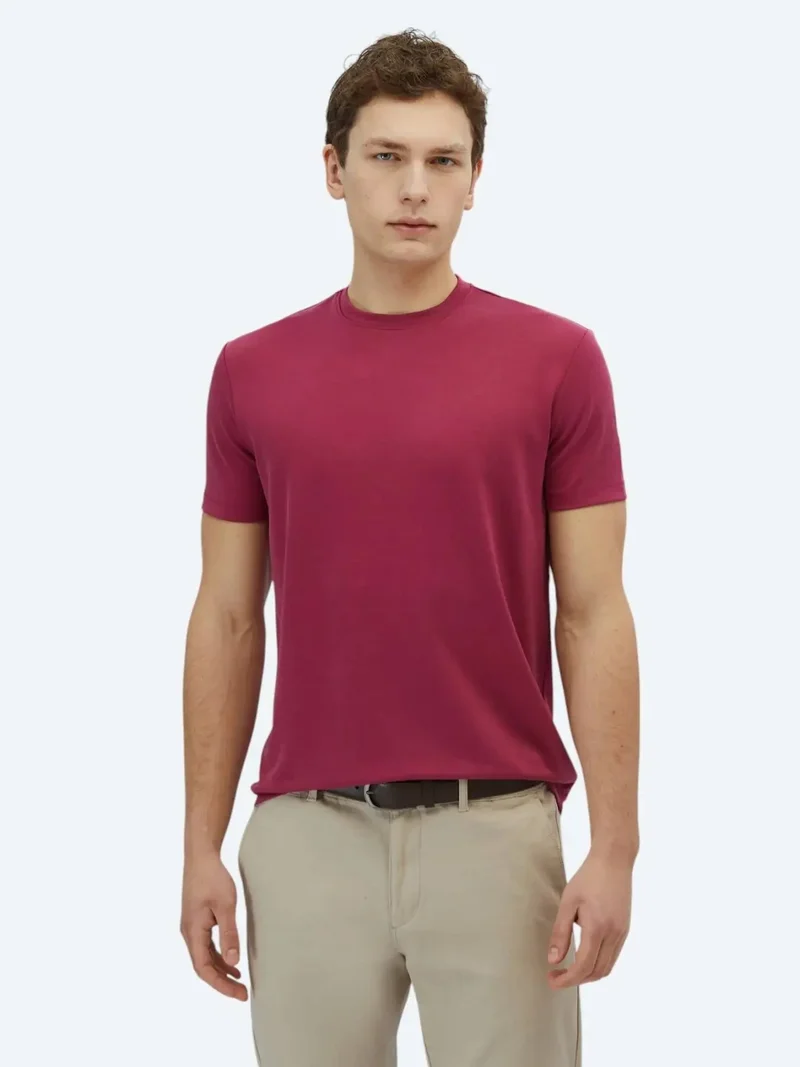 Kip Damson Color Plain Crew Neck T-Shirt